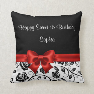 Bonbon monogramme de coussin de 16 anniversaires