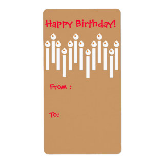 BonBon Party Happy Birthday Gift tag colourful