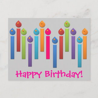 BonBon Party Rainbow Happy Birthday Postcard