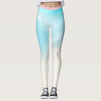 Bonbons de bonbons rose et bleu Coton Leggings
