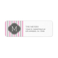 Bonbons de coton - Gris et rose avec Monogramme
