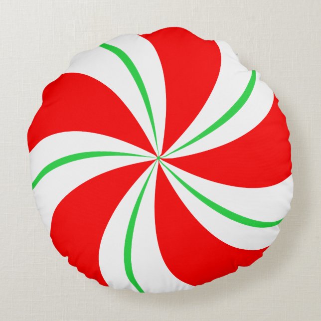 Bonbons de Noël à la menthe rouge et verte Coussin (Dos)