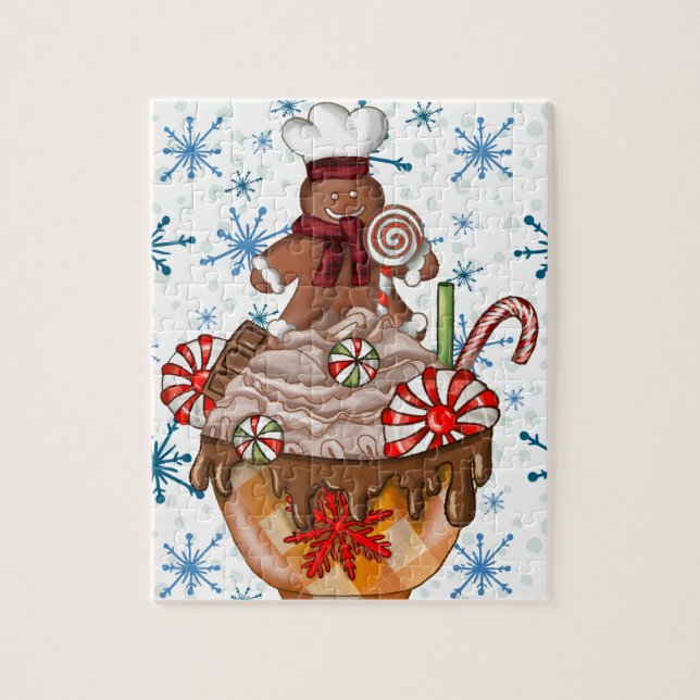 Bonbons de Noël & pain d'épice puzzle (Vertical)