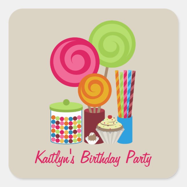 Bonbons et sucreries Sticker de fête d'anniversair (Devant)