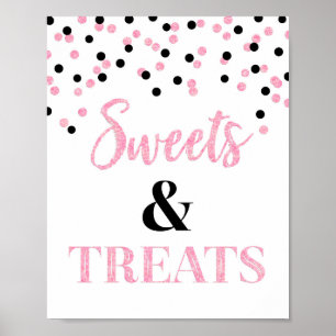 Bonbons et Tableau roses noirs de dessert de