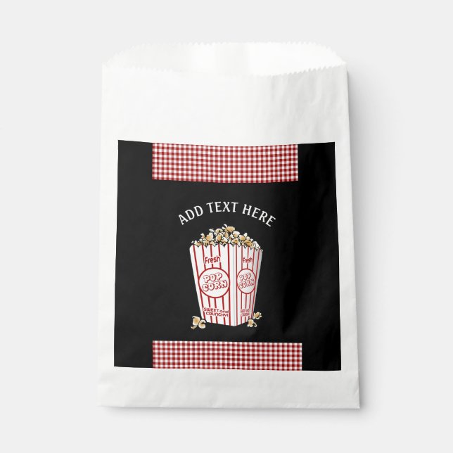 Bonbons Popcorn Personnalisés Favoriser Sacs Rouge (Devant)