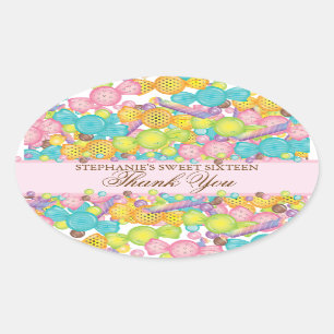 Bonbons très doux coloré sucré 16 Favor Sticker