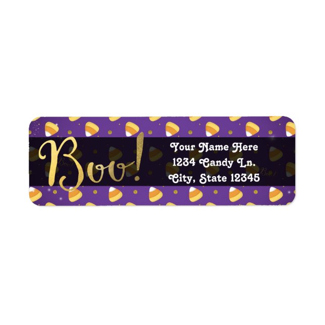 Bonbons violets en forme de maïs et points dorés H (Devant)