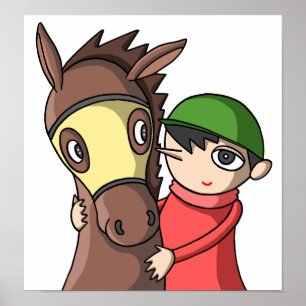 Bond between horse and jockey. poster