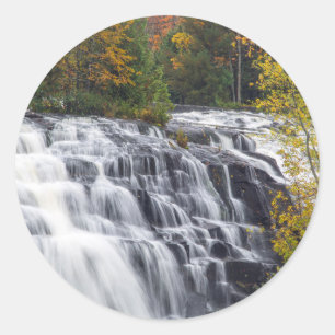 Bond Falls In Autumn Near Paulding, Michigan Classic Round Sticker