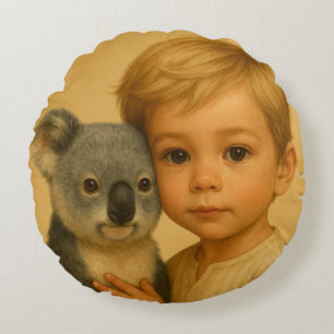 Bond of the Wild and Innocent (Koala) Round Pillow