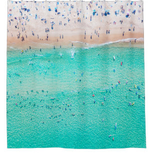 Bondi Beach aerial view on a perfect summer day wi