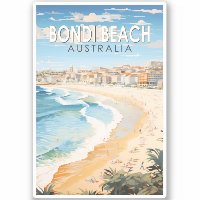 Bondi Beach Australia Travel Art Vintage (Front)