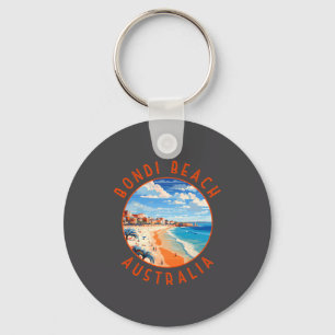 Bondi Beach Australia Travel Art Vintage  Keychain