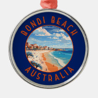 Bondi Beach Australia Travel Art Vintage