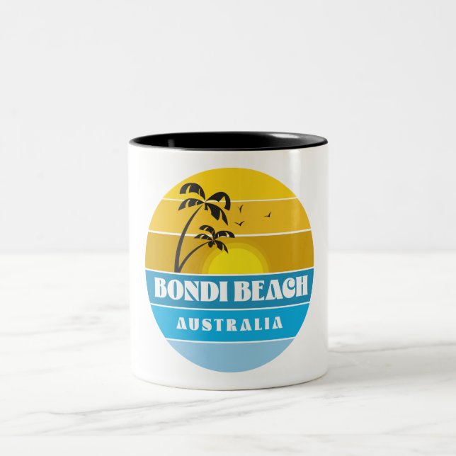 Bondi Beach Australia Two-Tone Coffee Mug (Center)