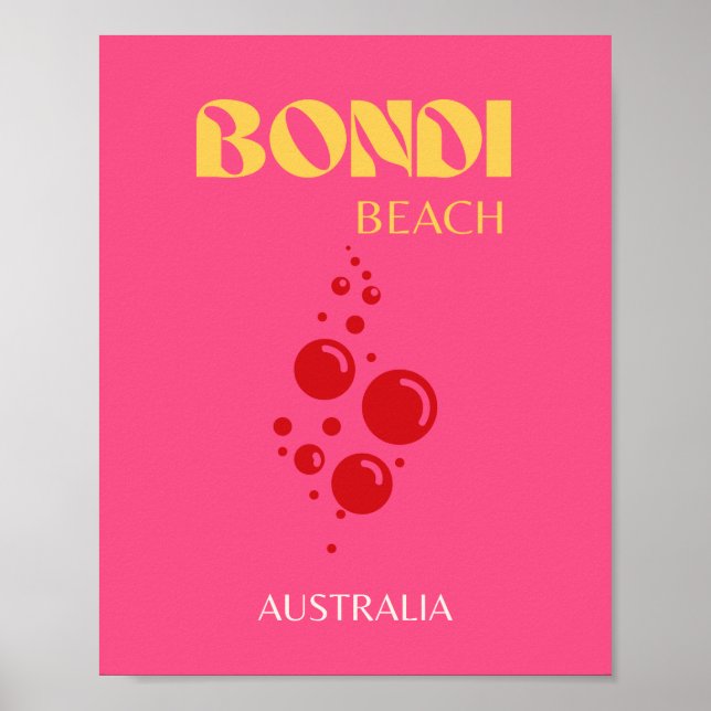 Bondi Beach, Pink Poster (Front)