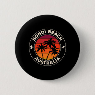 Bondi Beach Sydney Australia Vintage Sunset 2 Inch Round Button