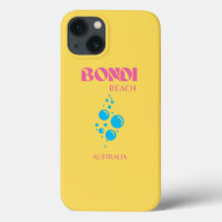 Bondi Beach, Travel Art, Preppy, Yellow, Pink