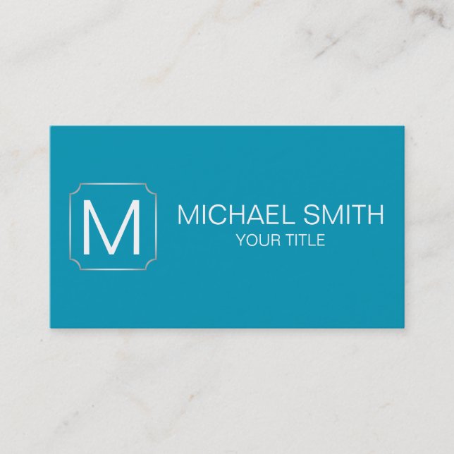 Bondi blue colour background business card (Front)