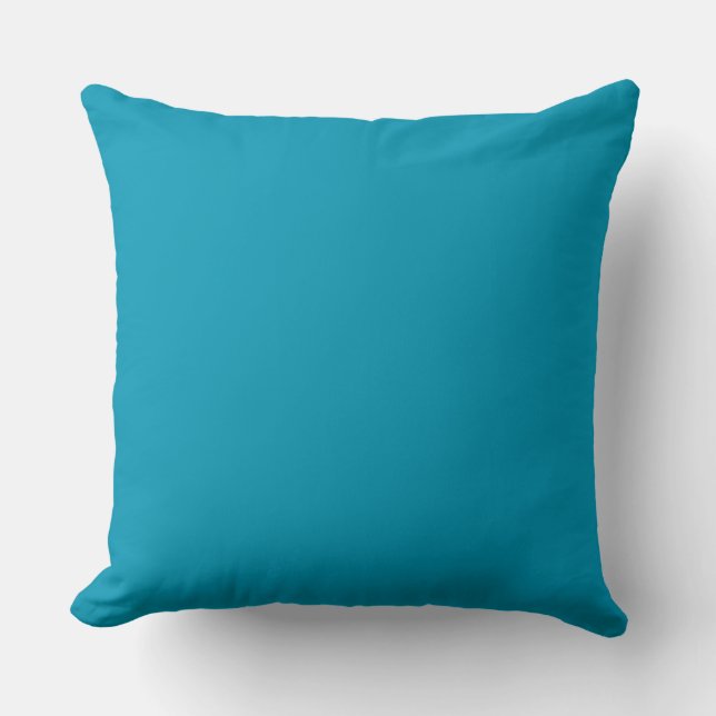 Bondi blue colour background throw pillow (Front)