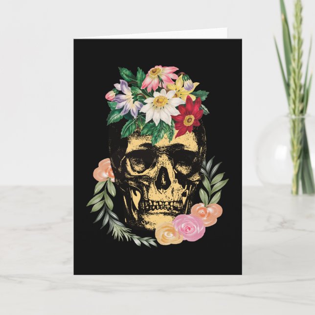 Bone And Flowers Card (Front)