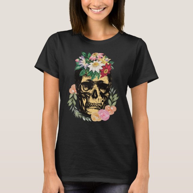 Bone And Flowers T-Shirt (Front)
