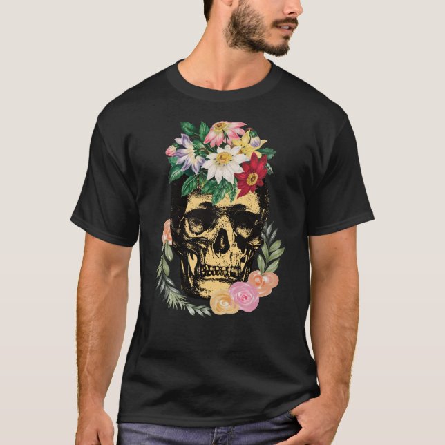 Bone And Flowers T-Shirt (Front)