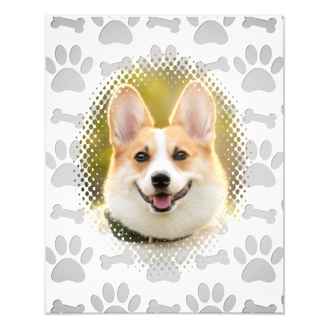 Bone And Paw Print Pattern Dog Frame  (Front)