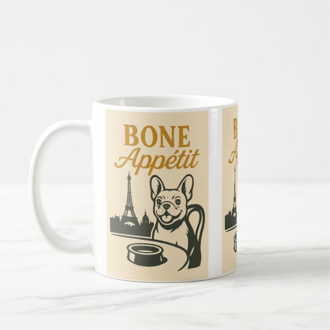 Bone Appétit French Bulldog Coffee Mug (Left)