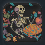 Bone Appétit! Halloween spooky skeleton  Paper Plate<br><div class="desc">Bone Appétit! Halloween spooky skeleton Paper Plates perfect for Holiday Halloween party celebrations</div>