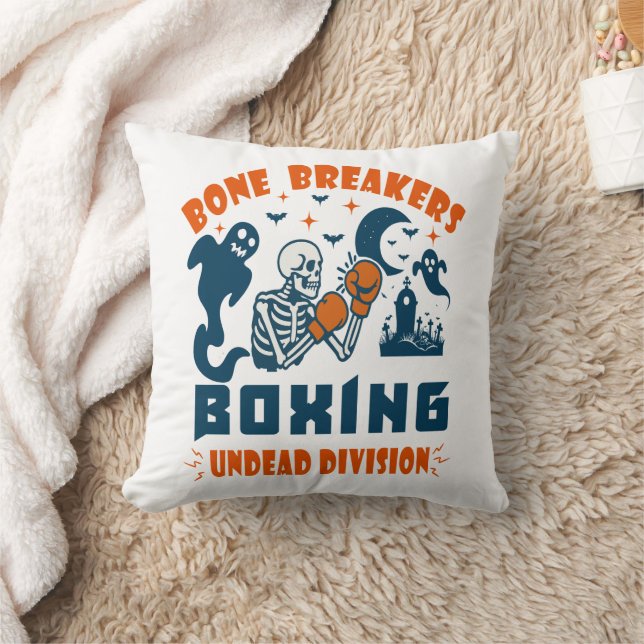 Bone breakers boxing undead division throw pillow (Blanket)