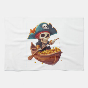 Bone Buccaneer � Funny Pirate Skull Kitchen Towel