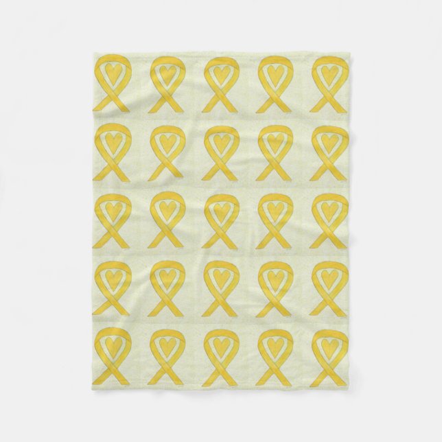 Bone Cancer Awareness Ribbon Fleece Chemo Blanket (Front)