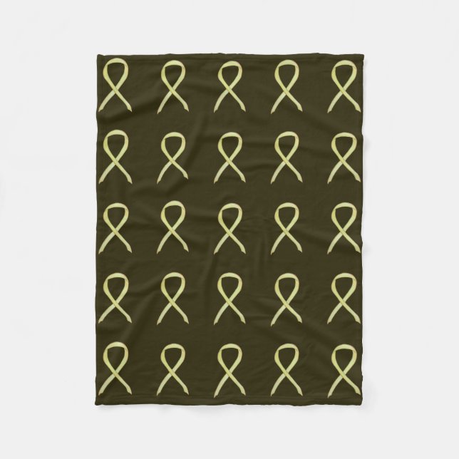 Bone Cancer Awareness Ribbon Fleece Soft Blankets (Front)