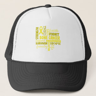 Bone Cancer Awareness Ribbon Support Gifts Trucker Hat