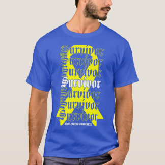 Bone Cancer Awareness Survivor Yellow Ribbon Gift1 T-Shirt