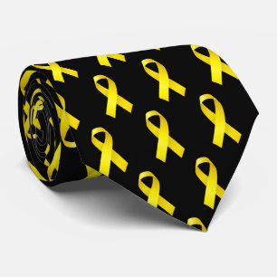 Bone Cancer Awareness Yellow Ribbon Tie