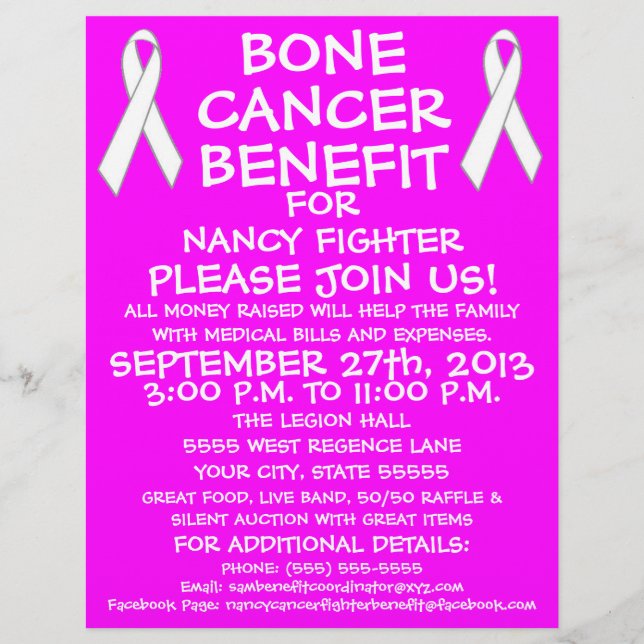 Bone Cancer Benefit Flyer (Front)