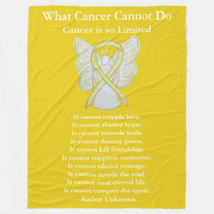 Bone Cancer Yellow Awareness Ribbon Fleece Blanket