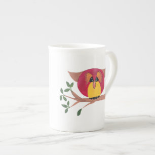 Bone China Cup Gift with Owl Art