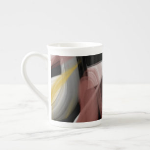 Bone China Mug Abstrait Art Black White Powdery