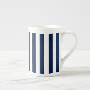 Bone China Mug Navy & White Stripes