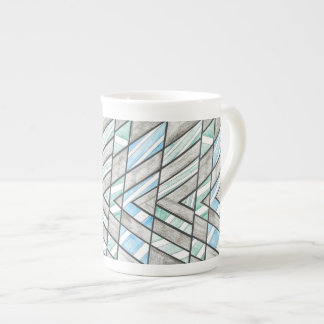 Bone China Mug: Striped V Motif Bone China Mug