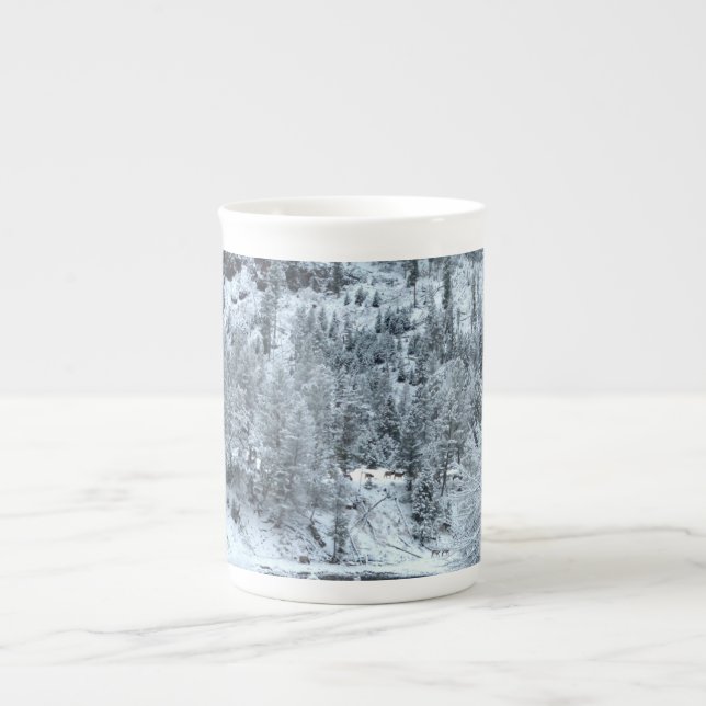 Bone China Mug - "Winter Day At Yellowstone" (Front)
