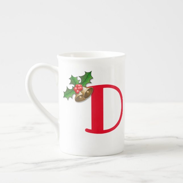 Bone China Personalized Christmas Mug (Left)