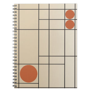 Bone Drift No. 1 Beige + Terracotta Geometric Art Notebook