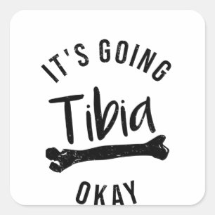 Bone Fracture Tibia Injury Broken Leg Square Sticker