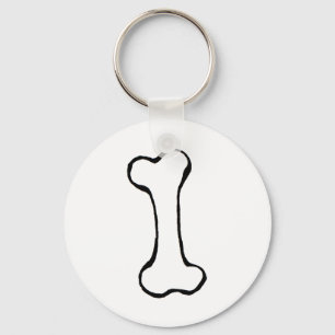 Bone - fun line drawing art symbol logo design keychain