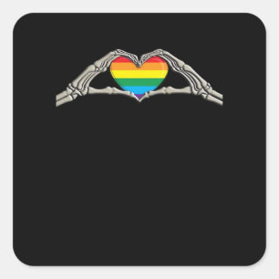 Bone Hands Heart Active Square Sticker